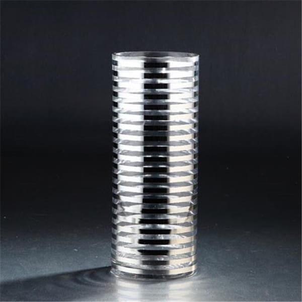 Diamond Star Diamond Star 91027 12 x 4.5 in. Galss Cylinder; Silver - 91027