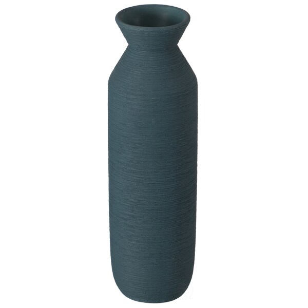 Uniquewise 9" H Decorative Ceramic Cylinder Vase, Modern Style Centerpiece Table Vase, Blue - QI004348.BL