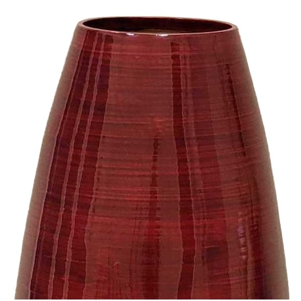 Uniquewise Bamboo Cylinder Floor Vase-Handcrafted Tall Decorative Vase-Ideal for Dining Room, Living Room, 16.5", Red - QI003245.R.S