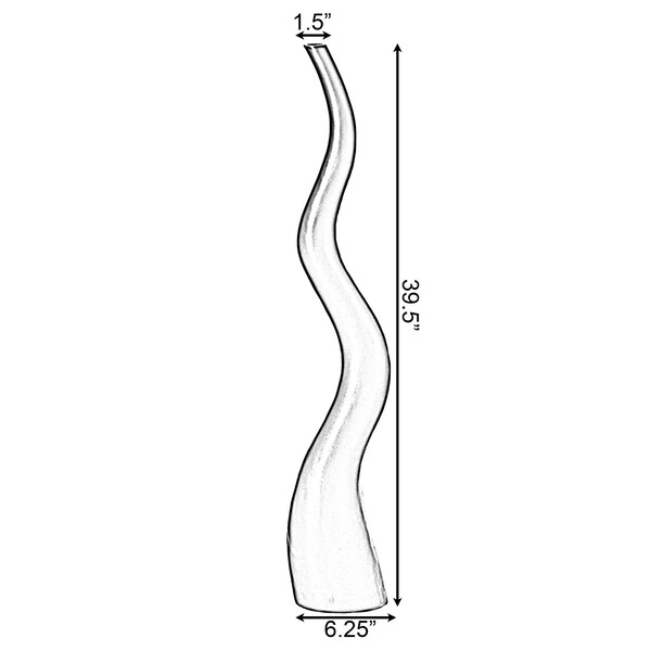Uniquewise Small Animal Horn Shape Floor Vase for Entryway Dining or Living Room, Ceramic Black 39.5 in. - QI004040.S