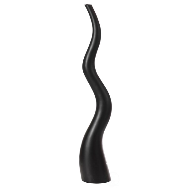 Uniquewise Small Animal Horn Shape Floor Vase for Entryway Dining or Living Room, Ceramic Black 39.5 in. - QI004040.S