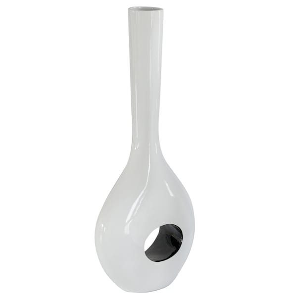 Uniquewise Tall Floor Vase, White Vase with Hole Inside Black 45 Inch Vase, Tall Vase for Home Dcor, Interior Decoration, Modern Floor Vase, Tall Vases for Floor - QI004003