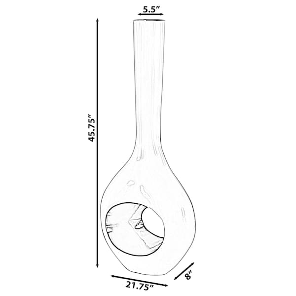 Uniquewise Tall Floor Vase, White Vase with Hole Inside Black 45 Inch Vase, Tall Vase for Home Dcor, Interior Decoration, Modern Floor Vase, Tall Vases for Floor - QI004003