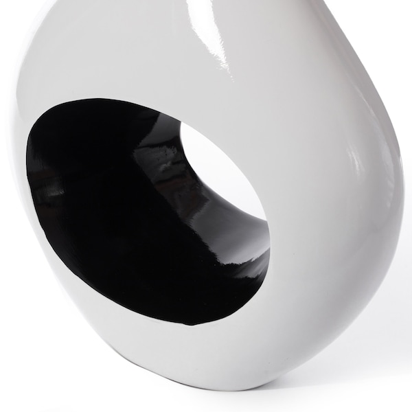 Uniquewise Tall Floor Vase, White Vase with Hole Inside Black 45 Inch Vase, Tall Vase for Home Dcor, Interior Decoration, Modern Floor Vase, Tall Vases for Floor - QI004003