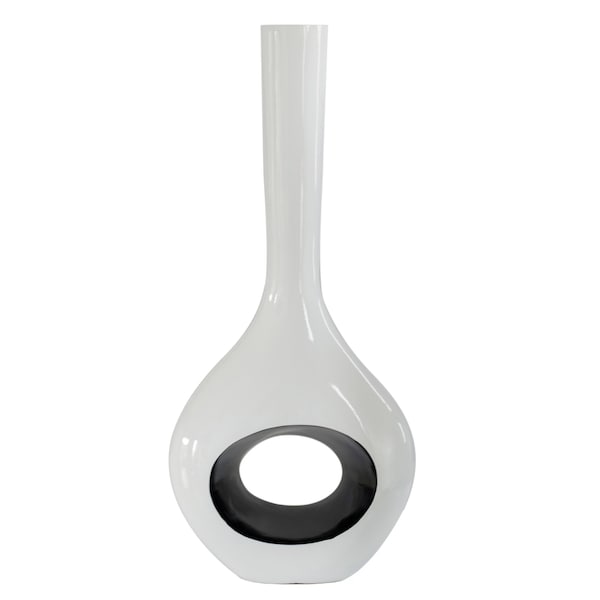 Uniquewise Tall Floor Vase, White Vase with Hole Inside Black 45 Inch Vase, Tall Vase for Home Dcor, Interior Decoration, Modern Floor Vase, Tall Vases for Floor - QI004003