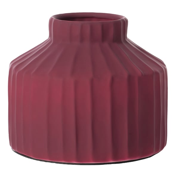 Fabulaxe 5 H Decorative Ceramic Sculpture Channeled Centerpiece Table Vase, Brick Red - QI004055.RD