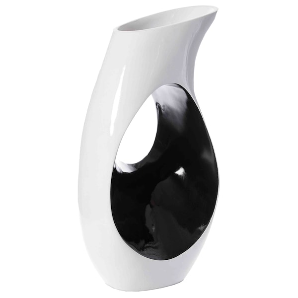 Uniquewise Modern floor vase, White Unique Trumpet Floor Vase, Home Interior Decoration, Modern Floor Vase, Tall Floor Vases for Entryway and Living Room And Office 33.75" Tall - QI004002.L