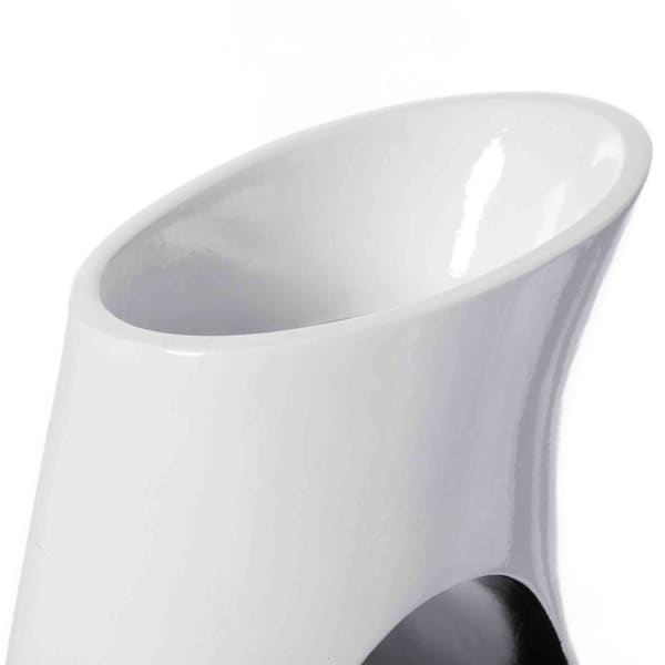 Uniquewise Modern floor vase, White Unique Trumpet Floor Vase, Home Interior Decoration, Modern Floor Vase, Tall Floor Vases for Entryway and Living Room And Office 33.75" Tall - QI004002.L