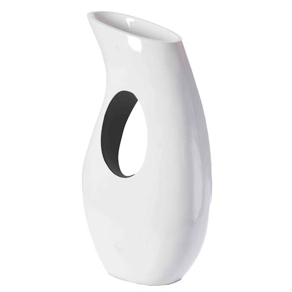 Uniquewise Modern floor vase, White Unique Trumpet Floor Vase, Home Interior Decoration, Modern Floor Vase, Tall Floor Vases for Entryway and Living Room And Office 33.75" Tall - QI004002.L