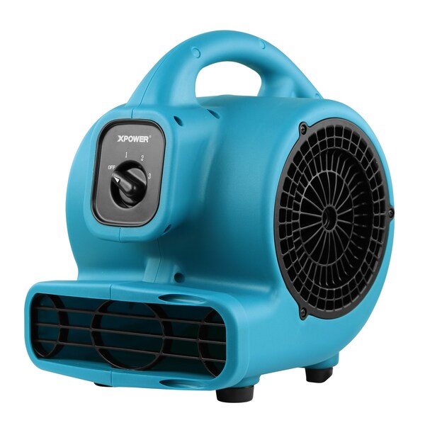 Xpower 600 CFM Multi-Purpose Mini Mighty Air Mover, Utility Fan, Dryer, Blower - P-80-BLUE