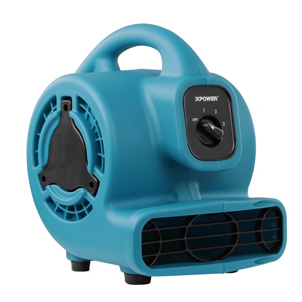 Xpower 600 CFM Multi-Purpose Mini Mighty Air Mover, Utility Fan, Dryer, Blower - P-80-BLUE