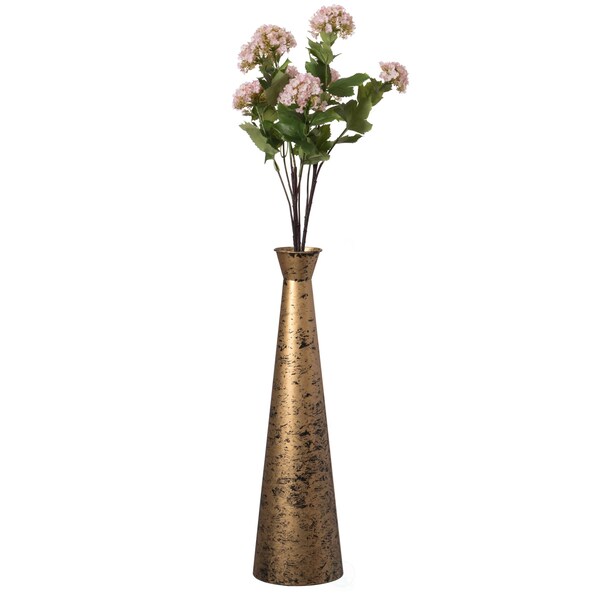 Uniquewise Brushed Paint Unique Straight Design Metal Floor Vase for Entryway, Living or Dining Room, Medium - QI004445.M