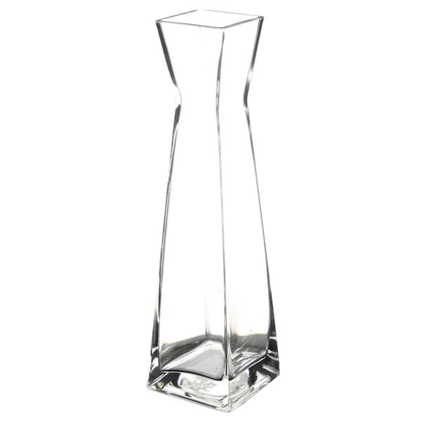 Pisos 12 in. Verre Glass Square Vase; Clear - PI3183122