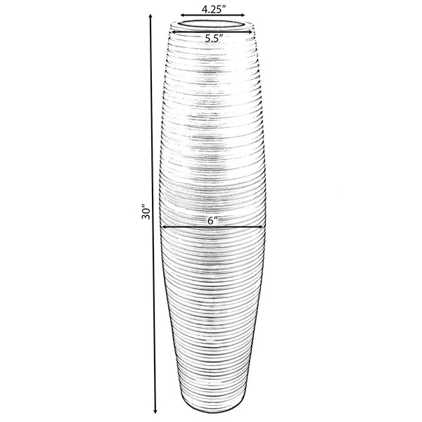 Uniquewise Brown Decorative Contemporary Mango Wood Ribbed Design Round Floor Vase, 30 Inch - QI004431.M