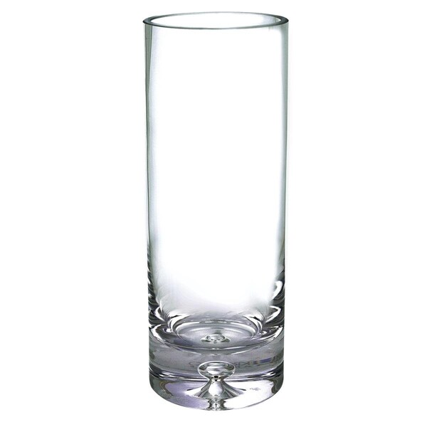 Homeroots 10.5 in. Mouth Blown Crystal European Made Cylinder Vase - 375829
