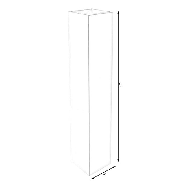 Uniquewise Tall Rectangular Wooden Modern Floor Vase, White 40 Inch - QI004184.L