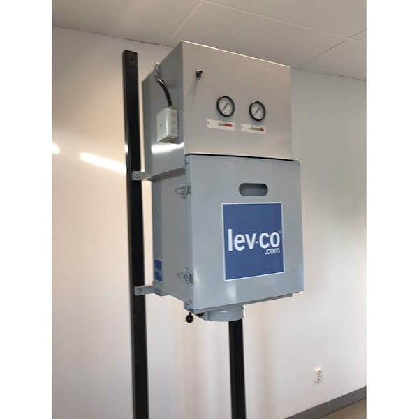 Lev-Co 360-600 CFM wall mounted mist collector c/w self draining filter system, drain and wall bracket - OM-600-750-220
