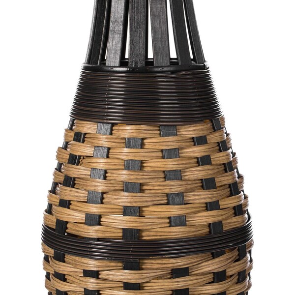 Uniquewise Elegant 34-inch-tall Trumpet Style Floor Vase - Bamboo Rope Accent, Brown Modern Statement Vase - QI004079
