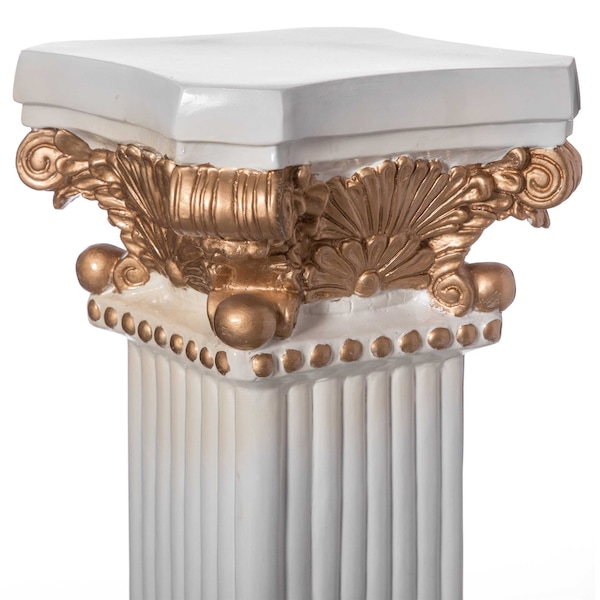 Uniquewise Fiberglass White Plinth Roman Column Ionic Piller Pedestal Vase Stand - Photography Props - 32 Inch - QI004125-32