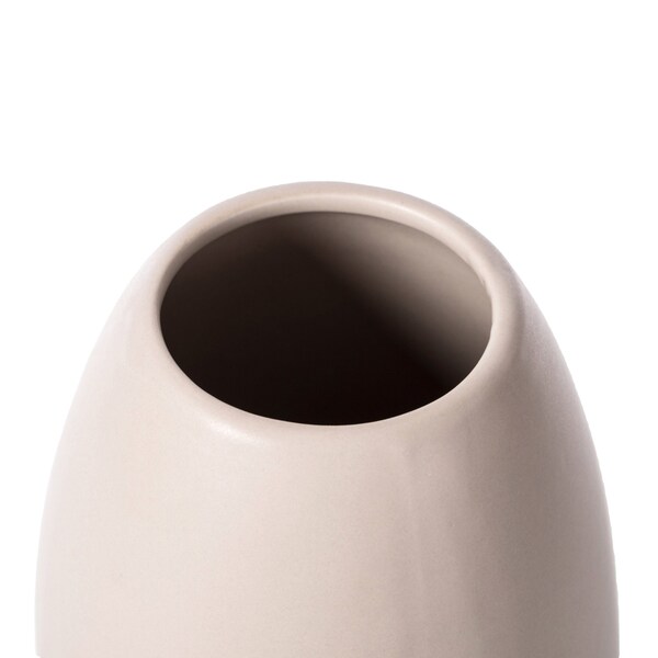 Fabulaxe 9.5 H Decorative Ceramic Abstract Face Modern Statue Sculpture Flower Centerpiece Vase, Bone White - QI004052.LGY
