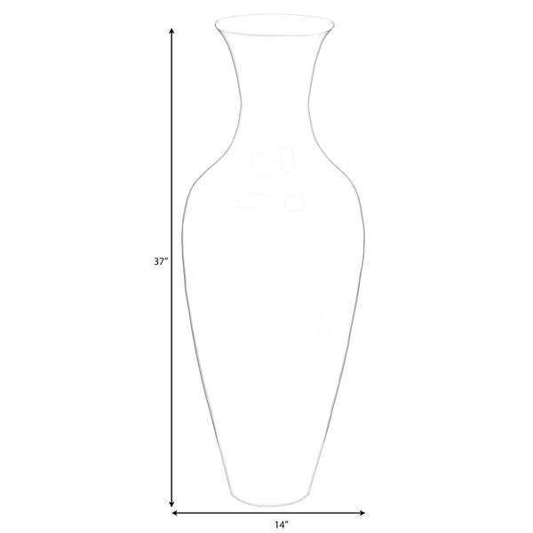 Uniquewise Tall Floor Vase, 37 Inch White Bamboo Vase, Modern Vase Large Flower Holder, Vase for Home Decor - QI003713