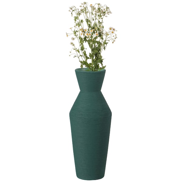 Uniquewise 10" H Decorative Ceramic Round Sharp Concaved Top Vase Centerpiece Table Vase Green, Large - QI004346.L