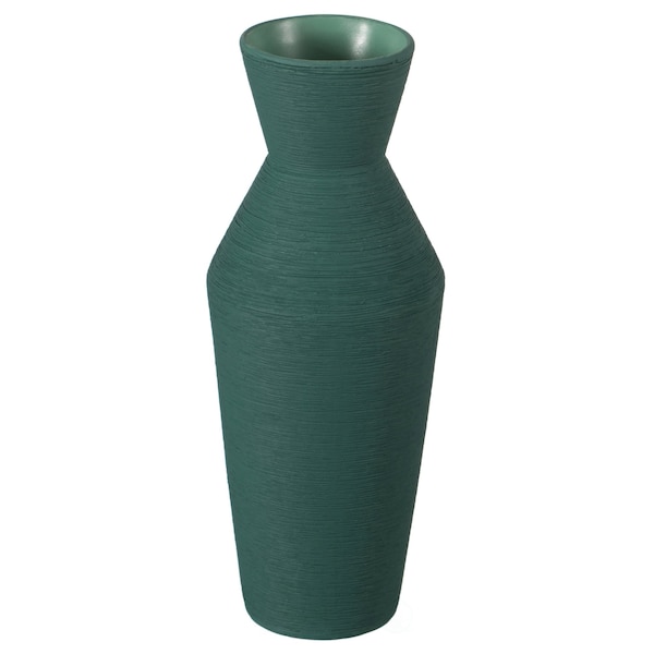 Uniquewise 10" H Decorative Ceramic Round Sharp Concaved Top Vase Centerpiece Table Vase Green, Large - QI004346.L