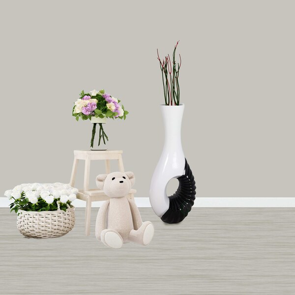Uniquewise Set of 2 Modern Black and White Large Floor Vase - 43 Inch Tall, Contemporary Home Decor,  - QI003209L.2