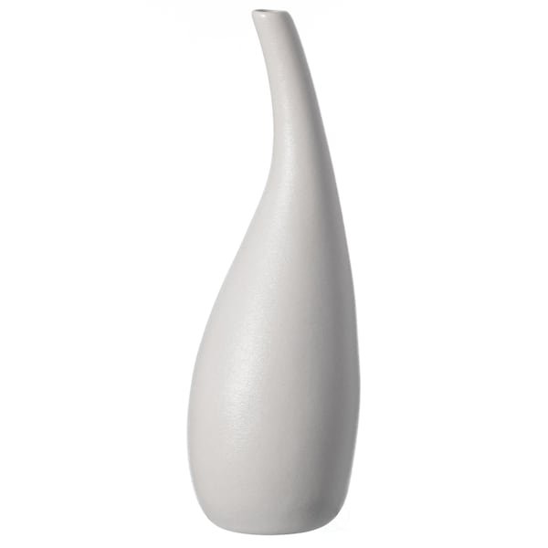 Uniquewise White Contemporary Unique Teardrop Shaped Ceramic Table Vase Flower Holder, 10 Inch - QI004367.M