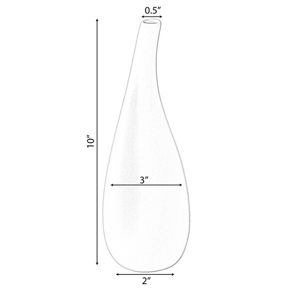 Uniquewise White Contemporary Unique Teardrop Shaped Ceramic Table Vase Flower Holder, 10 Inch - QI004367.M