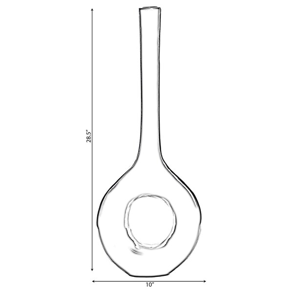 Uniquewise Tall Narrow White Fiberglass Modern Floor Hole Vase 28 Inch - QI003692L.WT