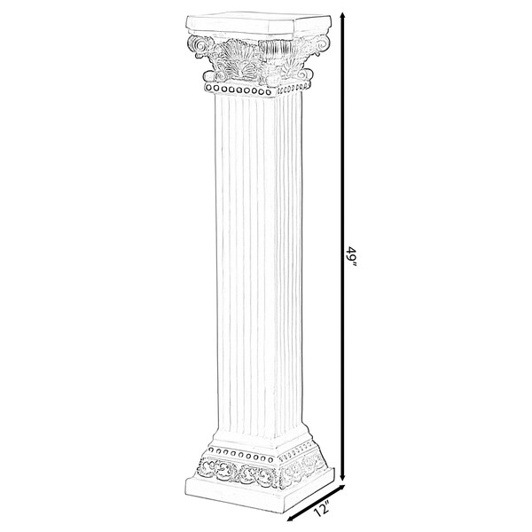 Uniquewise Fiberglass White Plinth Roman Column Ionic Piller Pedestal Vase Stand - Photography Props - 49 Inch - QI004125-49