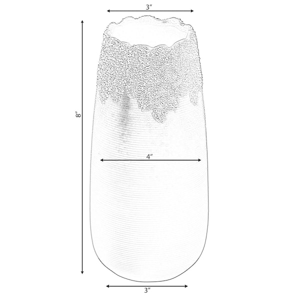 Uniquewise Contemporary Black Table Vase with Dripping Crystal Look and Scalloped Opening Design, 8 Inch - QI004358.M