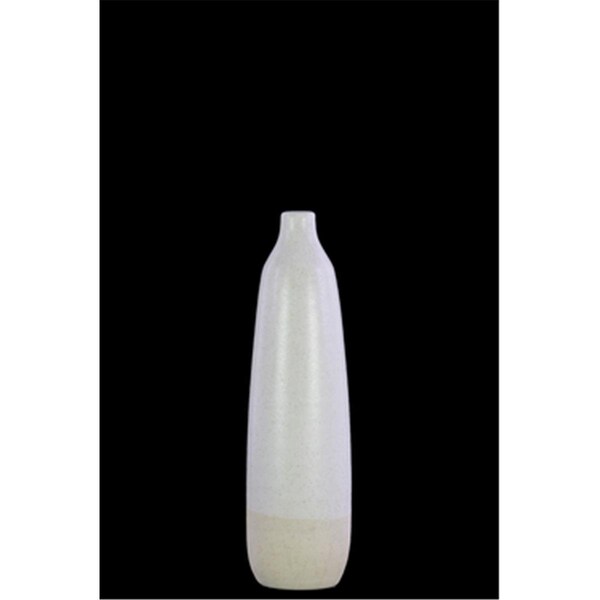 Urban Trends Collection Ceramic Bottle Vase with Narrow Mouth, White - 46321
