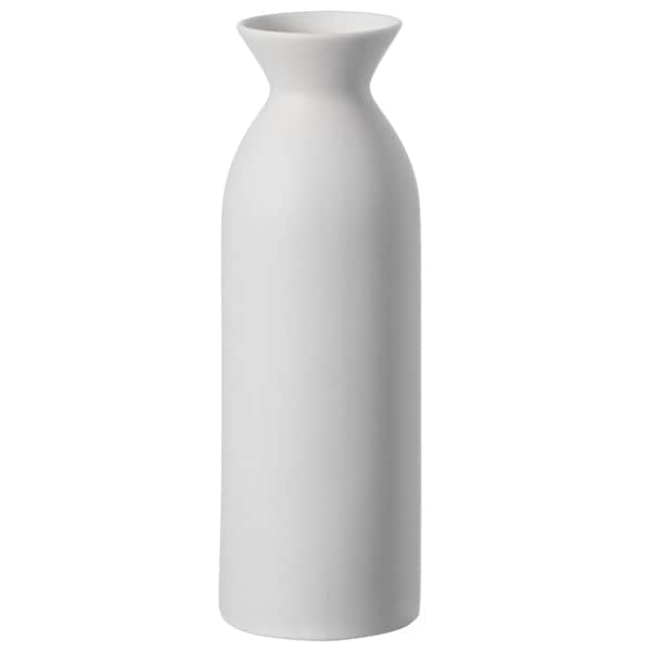 Uniquewise Contemporary White Cylinder Shaped Ceramic Table Flower Vase Holder, 9 Inch - QI004364.M