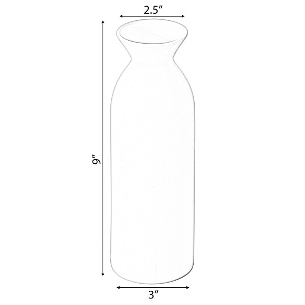 Uniquewise Contemporary White Cylinder Shaped Ceramic Table Flower Vase Holder, 9 Inch - QI004364.M