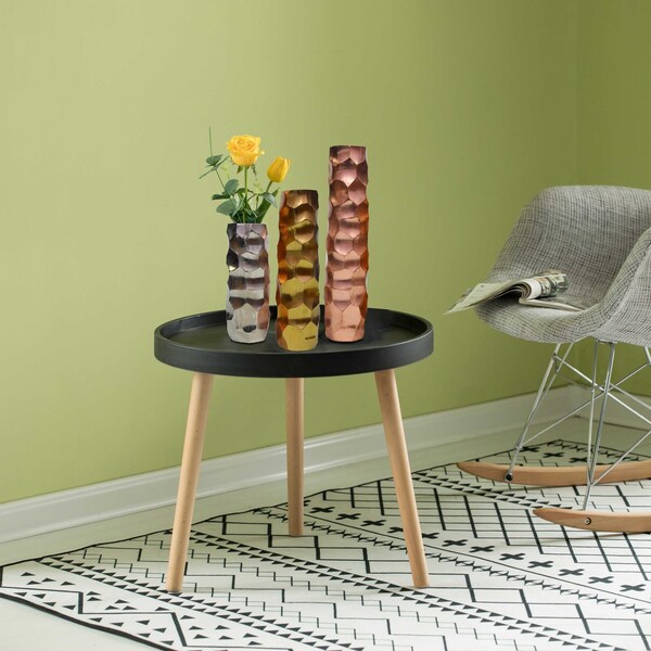 Uniquewise Set of 3 Metal Honeycomb Design Table Flower Vase for Dining Room, Living Room Bedroom, or Wedding - QI004247