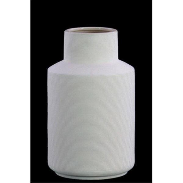 Urban Trends Collection Small Ceramic Round Vase with Neck, White - 40410