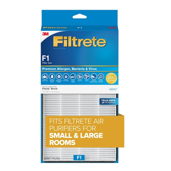 Filtrete Premium Allergen, Bacteria & Virus True HEPA Room Air Purifier Filter - FAPF-F1N-4 - FAPF-F1N-4
