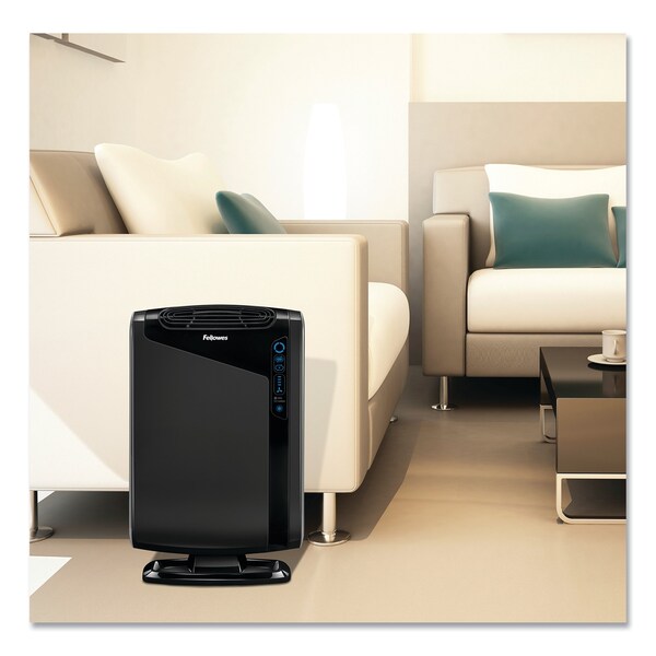 Fellowes HEPA and Carbon Filtration Air Purifiers, 300-600 sq ft Room Capacity, Black - 9286201