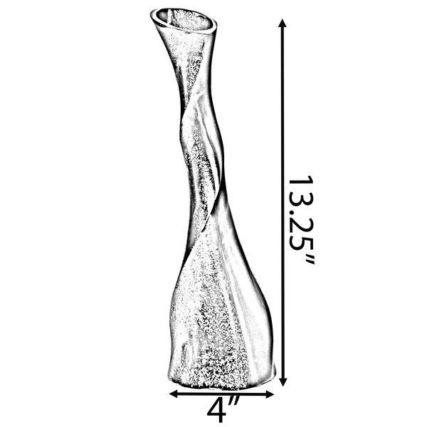 Uniquewise Aluminium-Casted Decorative Twisted Shape Flower Vase, Black Nickel 13.25 Inch - QI004135