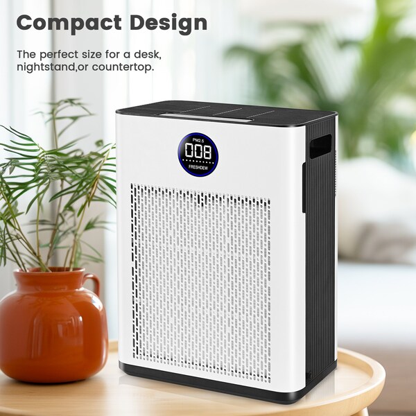 Edendirect 387 sq. ft. H13 HEPA True Personal Console Air Purifier in Whites, Activated Carbon Odor Purify - IR-AP500