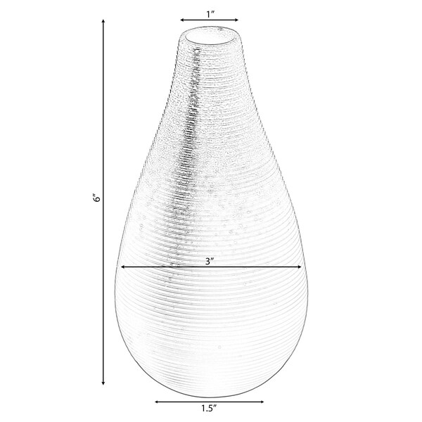 Uniquewise 6 Inch Modern Decorative Ceramic Table Vase Ripped Design Tear Drop Shape Flower Holder, Black - QI004357