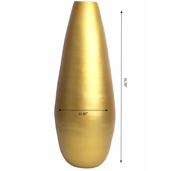 Uniquewise Gold Floor Vase with Natural Mulberry Branches - 31.5in Spun Bamboo Vase & 47in Decorative - QI003354G.MB