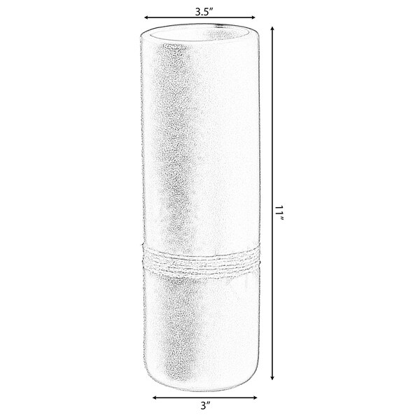 Uniquewise Decorative Modern Ceramic Cylinder Shape Table Vase Flower Holder with Rope, White 11 Inch - QI004362.L.WT