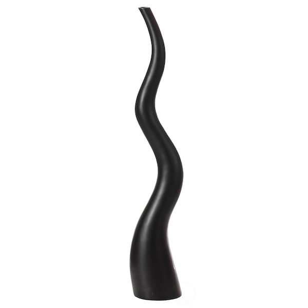 Uniquewise Tall Animal Horn Shape Floor Vase: Elegant Ceramic Black Accent, Antler Design, Set of 3 - QI004040.3