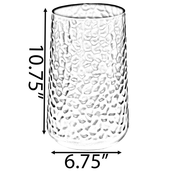 Uniquewise Brown Rustic Iron Flower Plant Centerpiece Hammered Vase 10.75 Inch - QI004128.L