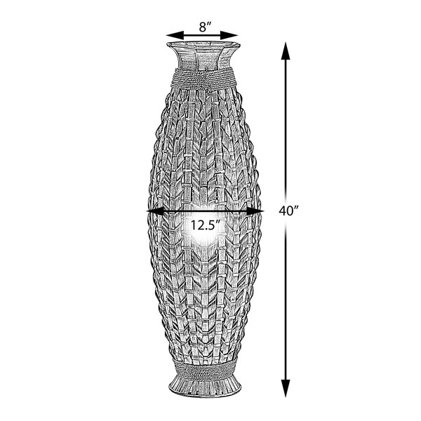 Uniquewise Tall Bamboo Floor Standing Vase with Wicker Woven Design 39 Inch High - QI003822