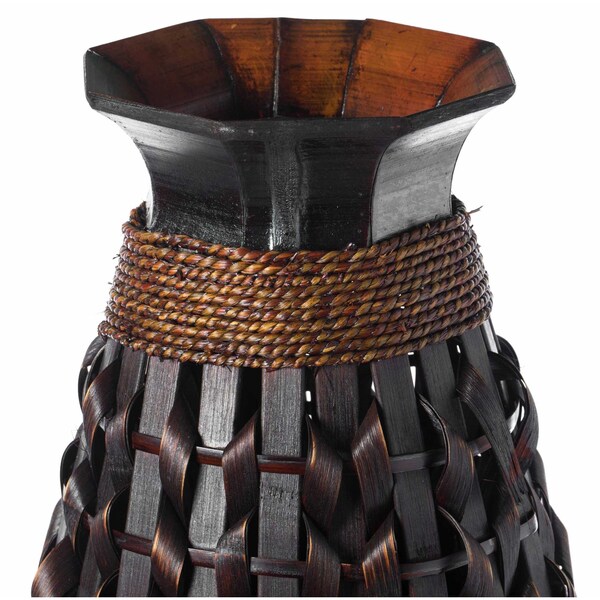 Uniquewise Tall Bamboo Floor Standing Vase with Wicker Woven Design 39 Inch High - QI003822