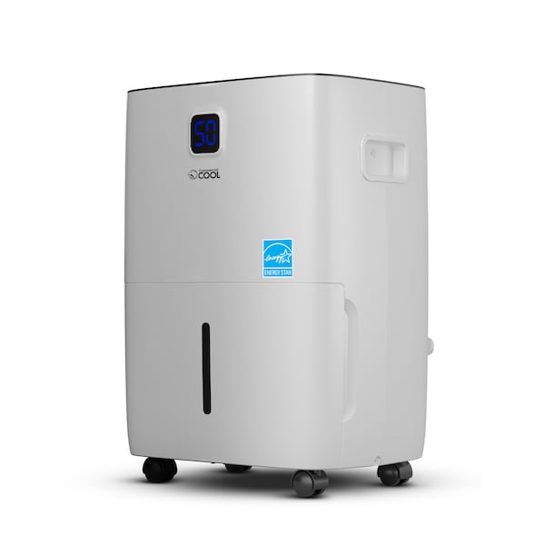 Commercial Cool Dehumdifier, White, 13.9 in, Plastic, Steel, Coppe, Aluminum, 115 V - CCD35JW